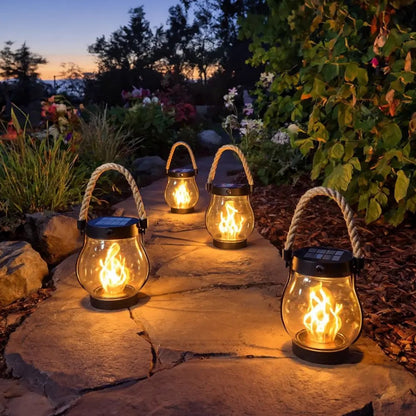 Easter Flash Sale - Kaliiqo™ Flickering Flame Solar Lantern Outdoor Lights