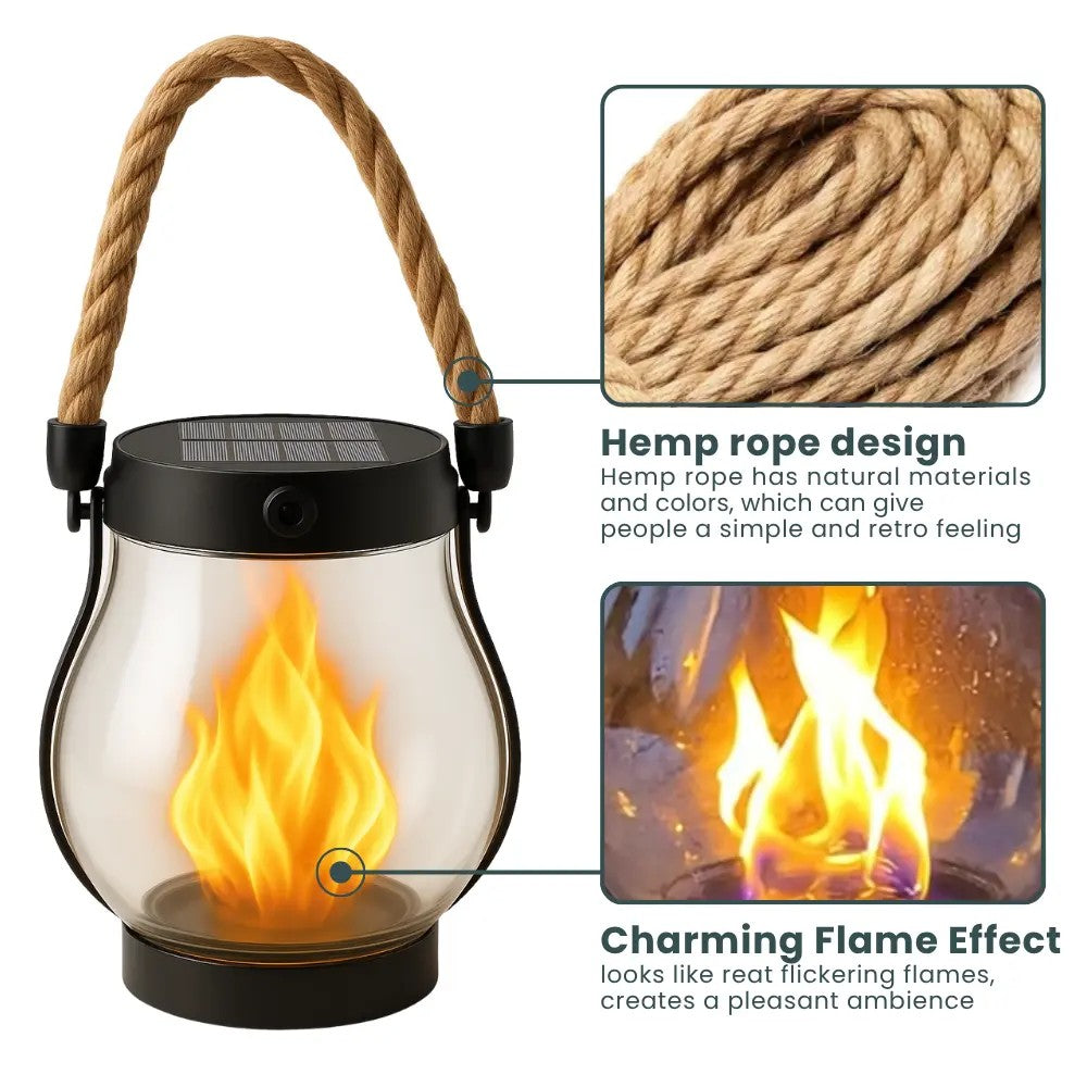 Easter Flash Sale - Kaliiqo™ Flickering Flame Solar Lantern Outdoor Lights