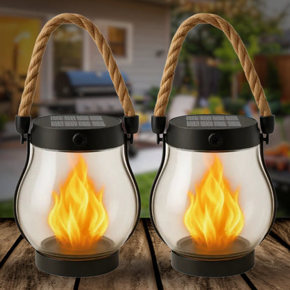 Easter Flash Sale - Kaliiqo™ Flickering Flame Solar Lantern Outdoor Lights