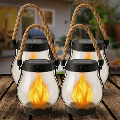 Easter Flash Sale - Kaliiqo™ Flickering Flame Solar Lantern Outdoor Lights