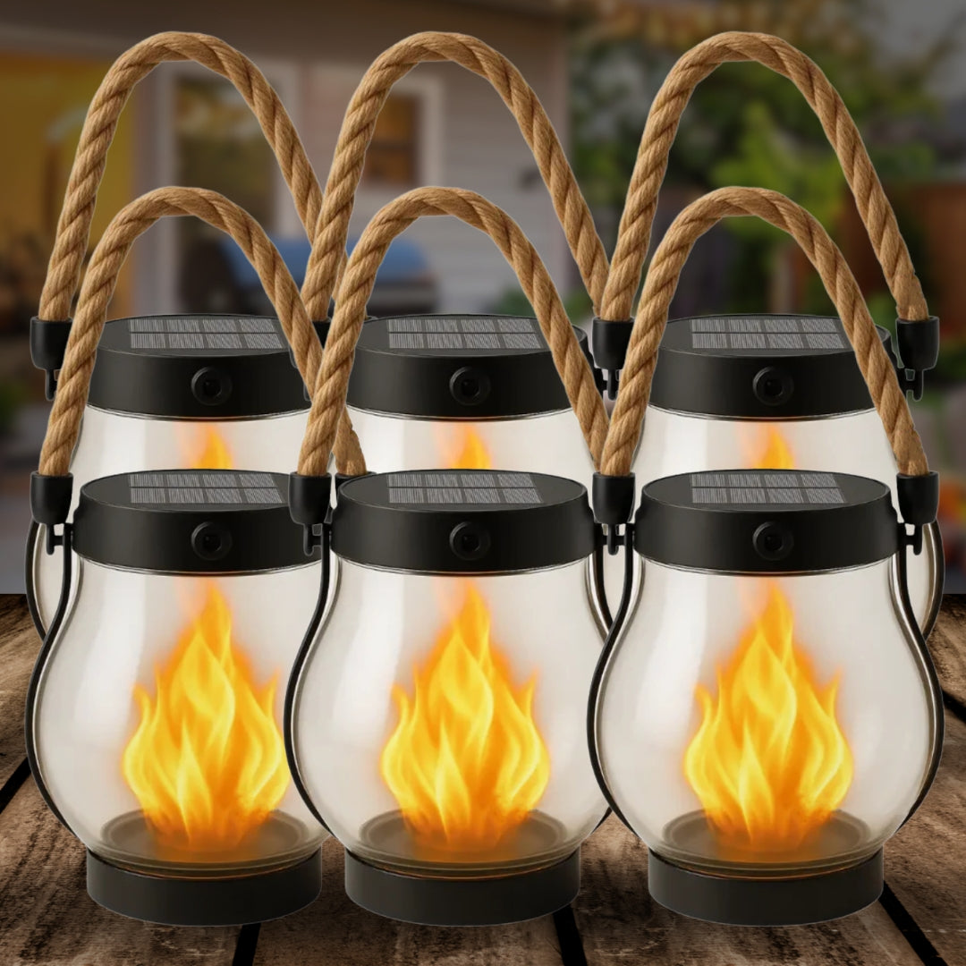 Easter Flash Sale - Kaliiqo™ Flickering Flame Solar Lantern Outdoor Lights